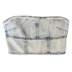 RSQ Denim Bustier Tube Top light acid wash Size Medium
